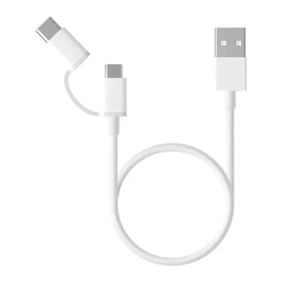 <084670> Кабель USB-A < - > microUSB+USB-C, 0.3м, Xiaomi Mi 2-in-1 White [SJV4083TY]