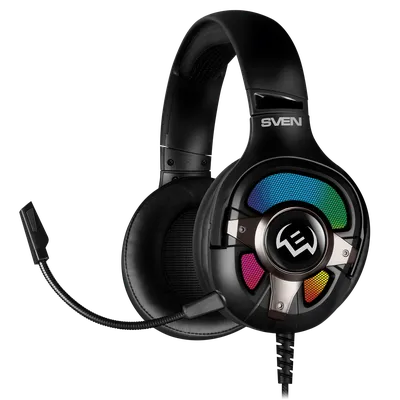 SVEN Гарнитура проводная игровая AP-U1100MV, RGB, звук7.1, USB, 2,2м, чёрный  2