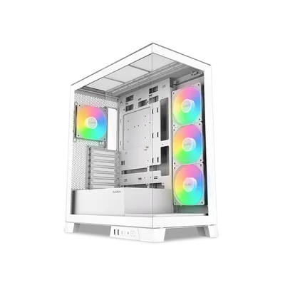 Корпус ПК без блока питания/ Case SAMA V50 White, Midi-Tower, TG, 4x120mm ARGB, 2xUSB 3.0 + 1xUSB 3.1 Type-C, ATX, mATX, mITX White