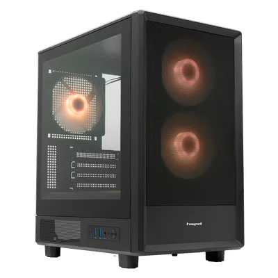 Корпус без блока питания/ Case HSPD M310, Mesh Mini-tower, Black, TG, 0.4 SPCC, 3x120mm ARGB (Orbis F1) mATX, mITX 180/280/160mm 1x2.5", 1x3.5", 4xPCI 2xUSB-A 3.0 452x277x418mm