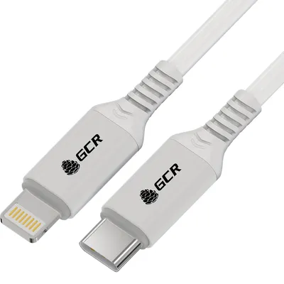 Кабель GCR PRO GCR-53531, Type-C-Lightning, 1.5м, 18W, белый