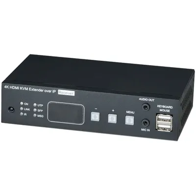 Приёмник/ SC&T HKM02BPR-4K Приемник KVM: HDMI(1.4, до 4K(30Гц), USB, аудио, RS232 и ИК сигналов по Ethernet до 150м (CAT5e/CAT6), поддержка питания устройства по стандарту PoE 802.3af.