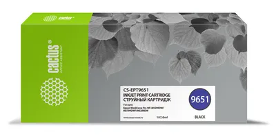 Картридж струйный Cactus CS-EPT9651, черный пигментный, 187 мл