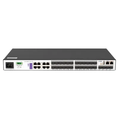 SNR SNR-S3850G-24FX-UPS Управляемый коммутатор уровня 3, 16 портов 100/1000Base-X SFP, 8 портов Combo 10/100/1000Base-T|100/1000Base-X SFP, 4 порта 1/10G SFP+, разъем для АКБ 12V с возможностью заряда