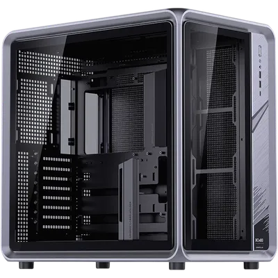 Корпус JONSBO Jonsplus BO400 без БП, боковая панель из закаленного стекла (панорама), mini-ITX, micro-ATX, ATX, серый