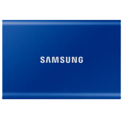 Внешние HDD и SSD/ Samsung External SSD T7, 1000GB, Type-C, USB 3.2 Gen2, R/W 1050/1000MB/s, 85x57x8mm, Indigo Blue (12 мес.)