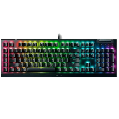 RZ03-04702500-R3R1 - Клавиатура, Razer, BlackWidow V4 X, RZ03-04702500-R3R1, Игровая, Механические переключатели Razer Yellow Mechanical Switch, Подсветка: Razer Chroma™ RGB, 6специализированных клавиш макросов, Звукопоглощающая пена в нижней панели и между печатной платой и верхней панелью, Подключение: Проводное, Рус, Чёрный