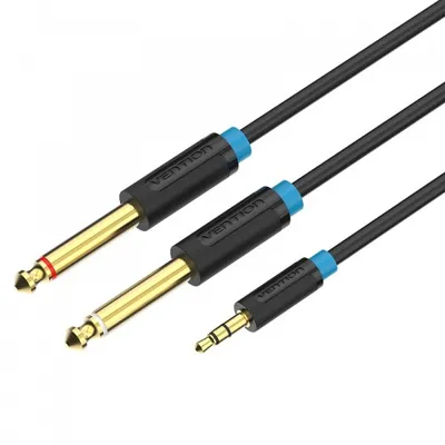 Vention <BACBF> Переходник Jack3.5-M  --> 2xJack6.3-M 1м