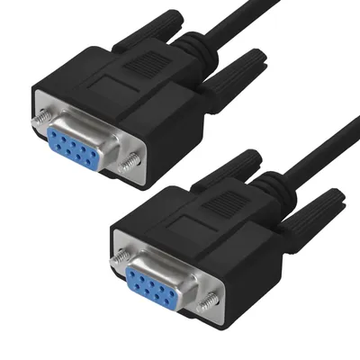 Кабель GCR GCR-57634, RS-232 DB9 F/DB9 F, 1.8 м, чёрный