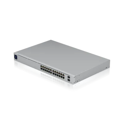Коммутатор Ubiquiti USW-Pro-24-POE, L2, 24×1GbE PoE, 2×SFP+, 400W PoE, 1U