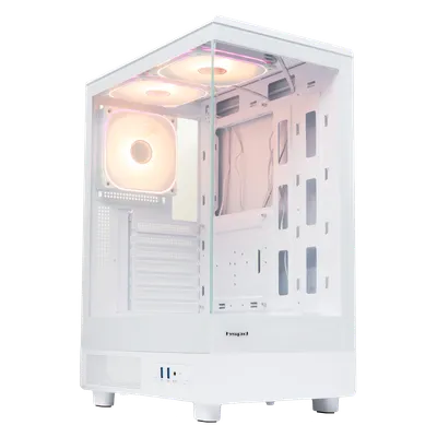Корпус без блока питания/ Case HSPD F510, Panoramic Mid Tower, White, TG, 0.5 SPCC, 3x120mm ARGB (FNW010) ATX, mATX, mITX 180/280/160mm 1x2.5", 1x3.5", 7xPCI 2xUSB-A 3.0 356x218x467mm