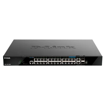 Коммутатор D-Link DGS-1520-28MP/A1A, L3, 20×1GbE PoE, 4×2.5GbE, 2×10GbE, 2×SFP+, 370Вт