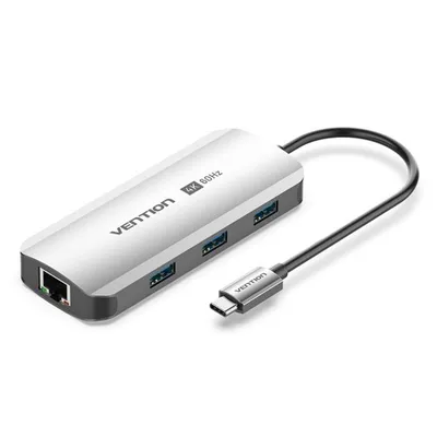 Порт-репликатор Vention - TQHHB, USB Type C, 1-HDMI, 1-RJ45, PD 100 Вт, TQHHB