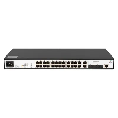 SNR SNR-S2985G-24TC Управляемый гигабитный коммутатор уровня 2, 24 порта 10/100/1000Base-T, 2 порта Combo 10/100/1000Base-T|100/1000Base-X SFP, 2 порта 100/1000Base-X SFP, встроенный БП ~220V AC