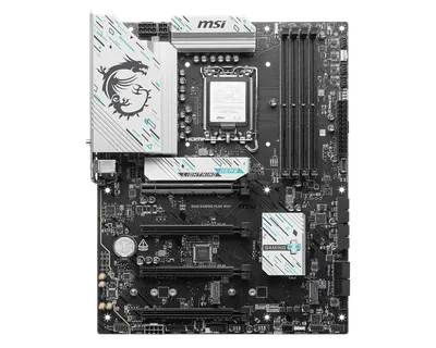 Материнская плата MSI B860 GAMING PLUS WIFI, LGA1851, Intel B860, 4xDDR5, 4xSATA, 3xM.2, 1xPCIe 5.0 x16, DisplayPort, HDMI, USB Type-C, 1x5Gb LAN, Thunderbolt, 3x3.5 мм, 7.1, ATX