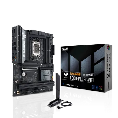 Материнская плата ASUS TUF GAMING B860-PLUS WIFI, LGA1851, Intel B860, 4xDDR5, 4xSATA, 3xM.2, 1xPCIe 5.0 x16, DisplayPort, HDMI, USB Type-C, 1x2.5Gb LAN, 5x3.5 мм, 7.1, ATX