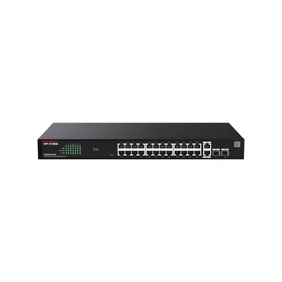 IP-COM G2228P-24-410W - Web smart PoE-коммутатор
Соответствие стандартам IEEE802.3, IEEE802.3u, IEEE802.3ab, IEEE802.3af, IEEE802.3at, IEEE802.3x, IEEE802.3z, IEEE802.1p, IEEE802.1q, 26 портов Ethernet 10/100/1000 Base-T, 2 оптических порта 1000 Base-X SFP, Таблица MAC-адресов на 8K и автоматическое обучение MAC-адресов, 24 PoE порта, выходная мощность на один порт 30W, общая мощность 370W, Пропускная способность 56Gbps без блокировок, Удаленное управление через веб-платформу, управление через мобильное приложение, Большой кэш на 4M, Поддержка QVLAN, DHCP Snooping, антиконтур, тайминг PoE, watchdog.