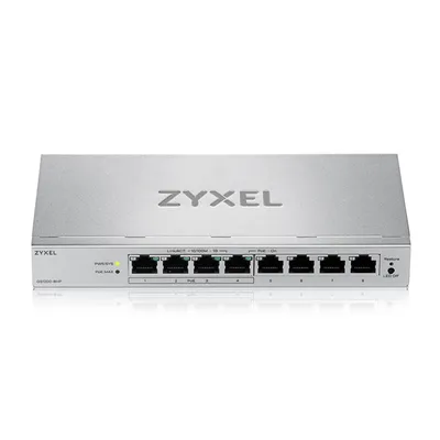 Коммутатор Web Smart L2 коммутатор Zyxel GS1200-8HPv3, 8xGE (4xPoE+), бюджет PoE 68 Вт, настольный, бесшумный