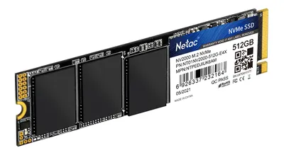 SSD накопитель Netac SSD NV2000 512GB PCIe 3 x4 M.2 2280 NVMe 3D NAND, R/W up to 2500/1950MB/s, IOPS(R4K) 130K/250K, TBW 300TB, 5y wty