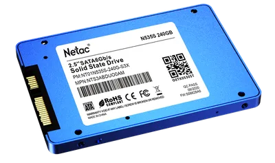 Диск SSD Netac - N535S, для ноутбука, 2.5", 240 ГБ, SATA, 6 Гб/с, speed write-520МБ/с read-560МБ/с, TLC, NT01N535S-240G-S3X