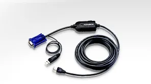 KVM-кабель ATEN - USB-VGA, RJ-45 (Female) - D-Sub (Male) + 2xUSB Type A (Male), 5 м, KA7970-AX