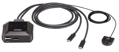 Переключатель KVM Aten US3312-AT, 2-Port USB-C 4K DisplayPort Cable KVM Switch