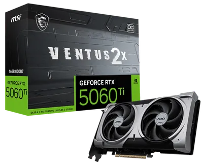 Видеокарта MSI RTX 5060 TI 16G VENTUS 2X OC PLUS, 16ГБ GDDR7