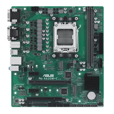 Материнская плата Asus - PRO A620M-C-CSM, mATX, AMD A620, 1xAM5, 2xDDR5 до 96ГБ, 1x1GbE, audio, M.2, COM, VGA, HDMI, DVI-D, DP, 1xPS/2, 4xSATA, 3xUSB2.0, 2xUSB3.2, 1xUSB3.2 Type C, PRO A620M-C-CSM