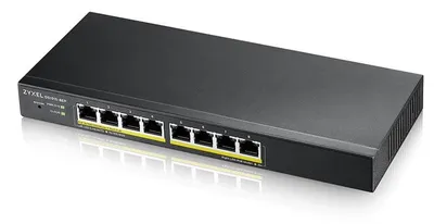 Коммутатор Zyxel GS1915-8EP-EU0101F, Smart L2 PoE+, 8×GE PoE, бюджет 60 Вт