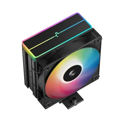 Кулер для процессора DEEPCOOL AG400 BK ARGB V2 LGA1851/1700/1200/115X/AM5/AM4 (18шт/кор, TDP 220W, PWM, ARGB Fan 120mm, 4 тепл. трубки, черный) RET (R-AG400-BKAMMN-GJD)