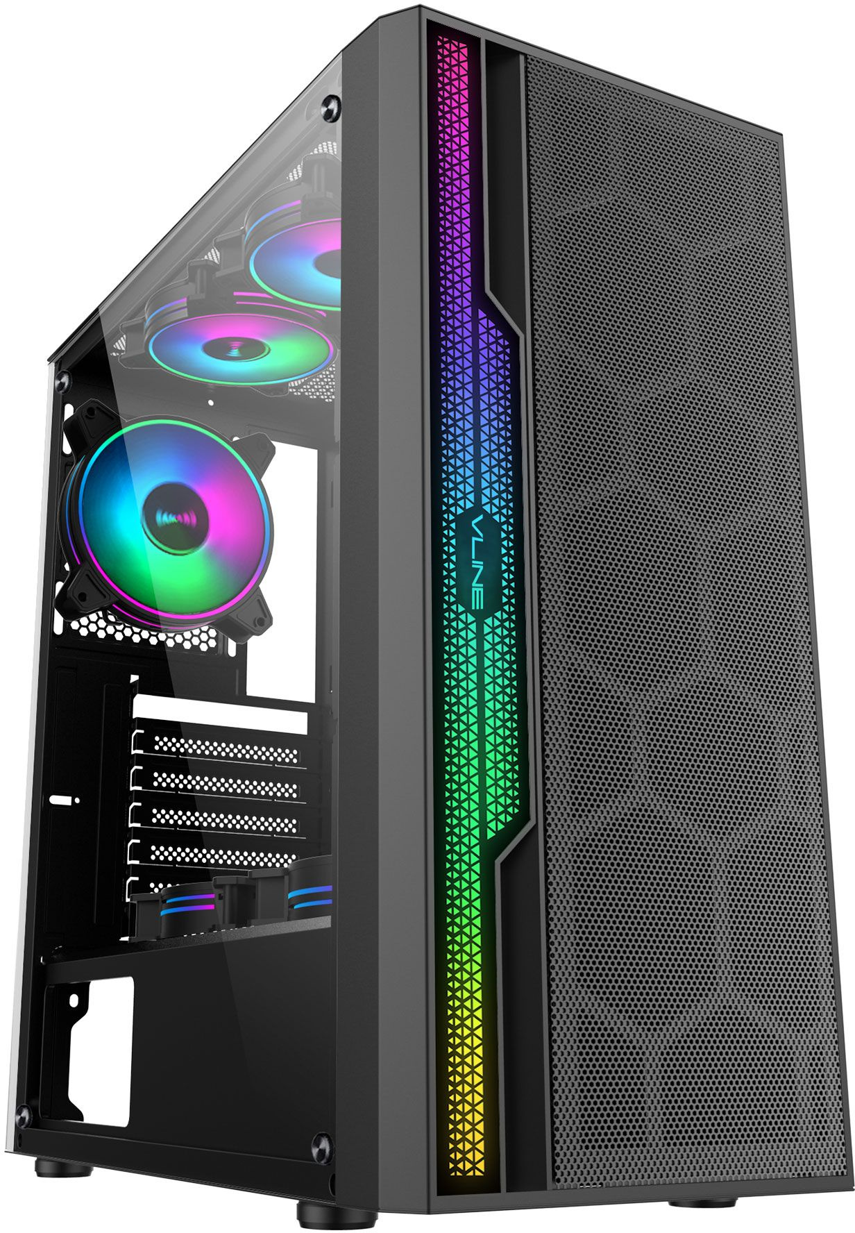 Корпус Formula V-LINE 2052 черный без БП ATX 6x120mm 2xUSB2.0 1xUSB3.0 audio bott PSU