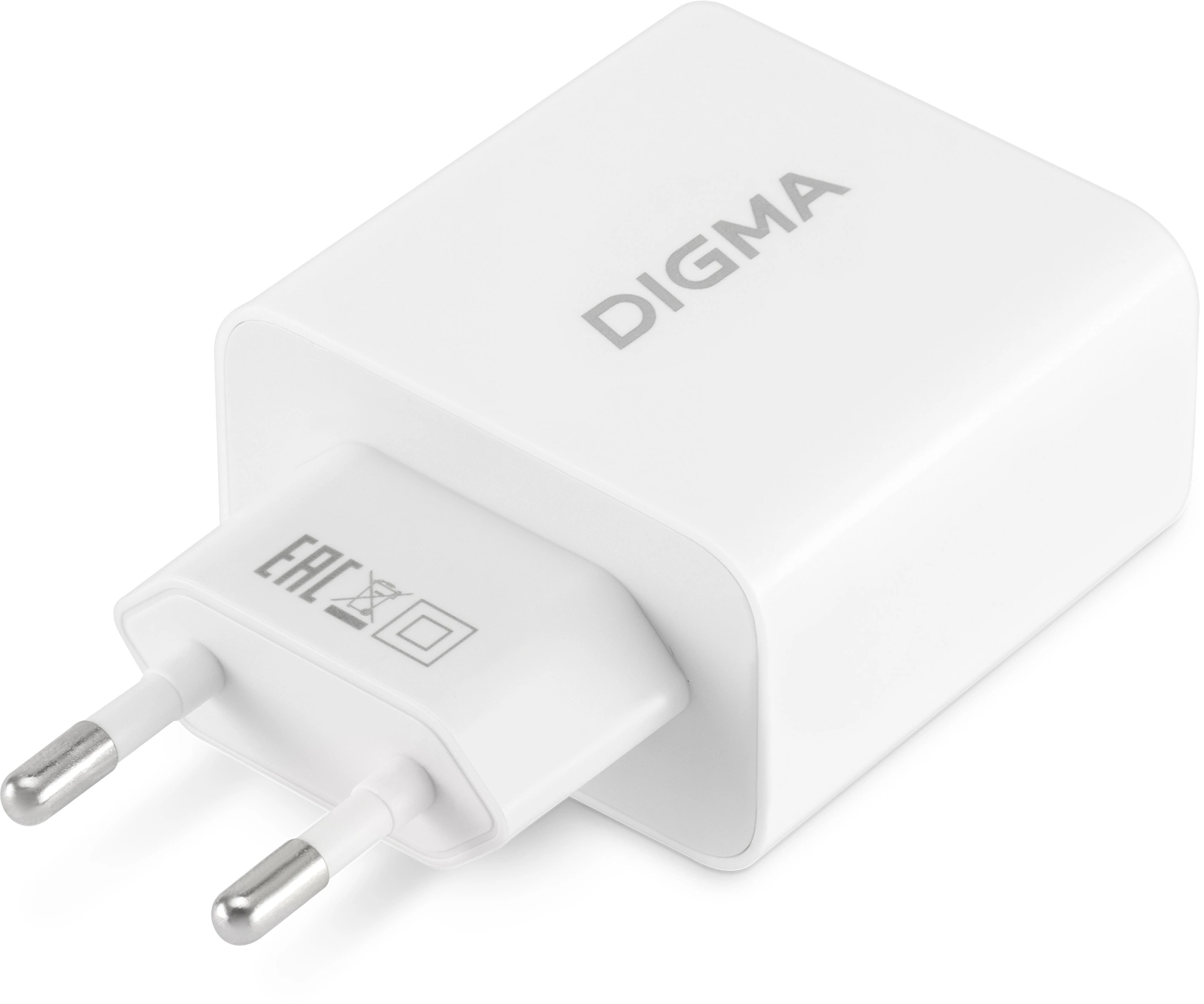 Сетевое зар./устр. Digma DGWC-3U-5A-WG 25W 5A (PD+QC) 3xUSB универсальное белый